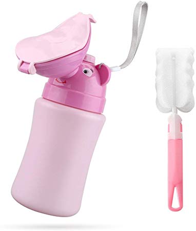 Portable Child Toddler Potty Urinal for Trip Travel, Camping, Pee Tranining - Leakproof, Resisitant (for Girl, V2)