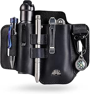 VIPERADE PJ35 Multitool Sheath for Belt, Leather EDC Pocket Organizer for Men, EDC Leather Sheath, EDC Belt Organizer