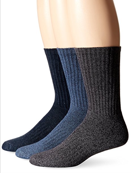 Dockers Men's 3 Pack Enhanced and Soft Feel Cushion Crew Socks