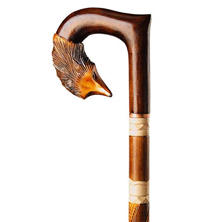 Orsus Wooden Walking Cane for Women Walking Stick Fox Hand Carved Stick 36" Womens Stick