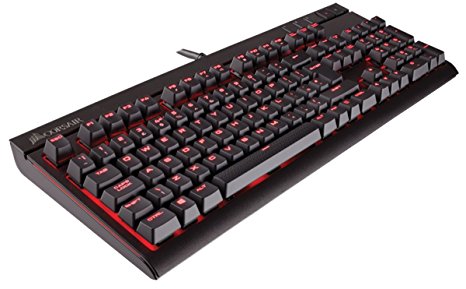 Corsair Gaming CH-9000092-UK STRAFE MX Cherry Brown Performance, Red Backlit Mechanical Gaming Keyboard UK, Black