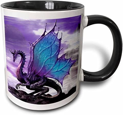 3dRose Fairytale Dragon Mug, 11 oz, Multicolor