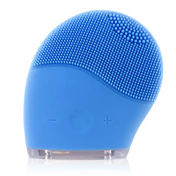 Silicone Face Cleanser and Massager Brush, Quimat New Sonic Waterproof Rechargeable Facial Cleansing System for Face Cleaning and Polishing