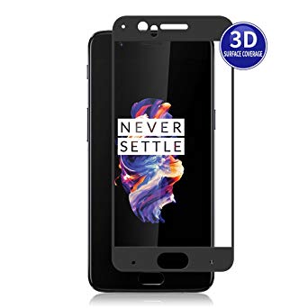 X-Dision OnePlus 5 (Black) 3D Protective Film Full Screen Protector HD Complete Cover 3D Premium Hardening Glass Protection, Fingerprint Resistant and Anti-Shatter
