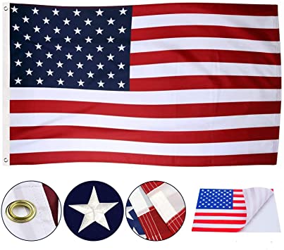 weiatas American Flag 3x5 Ft Outdoor with Embroider Stars, Heavy Duty USA Flags with 30 US Flag Stickers, Vivid Color, Longest Lasting, Sewn Stripes, Brass Crommets American Flags