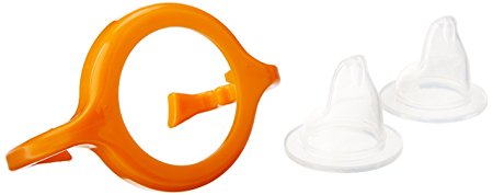 Thinkbaby Baby Bottle to Sippy Cup Conversion/Replacement Kit, Orange, 9 Months
