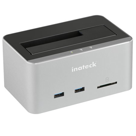 Inateck  Aluminium USB 3.0 to SATA Hard Drive Docking Station with 2-Port Hub and SD Card Reader for 2.5 & 3.5 Inch HDD SSD [ UASP & 8TB Support ](FD1102)