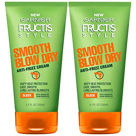 Garnier Hair Care Fructis Style Smooth Blow Dry Anti-Frizz Cream, 2 Count