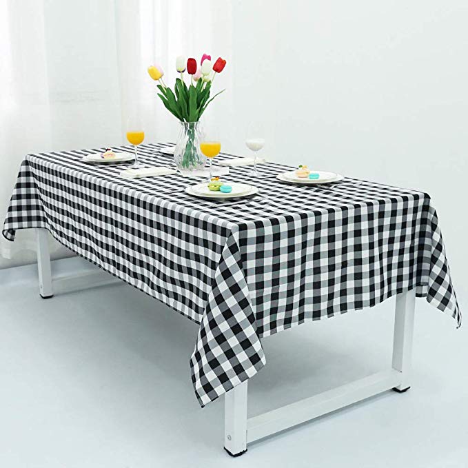 TRLYC Black & White Checkered Table Cover Party Checkered Tablecloth Checkered Table Cover,54"x54"