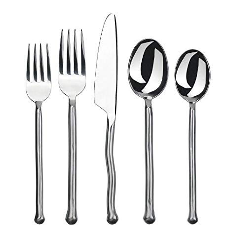 Gourmet Settings Exotique Platinum 20-Piece Stainless Flatware Set, Service for 4