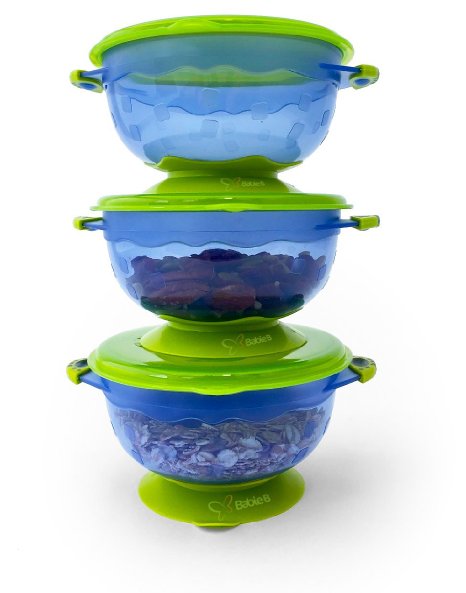 3 Medium Size 2nd Stage Suction Baby Bowls-Hold 8oz-Perfect for Babies & Toddlers, Baby Shower Gift-To Go BabieB