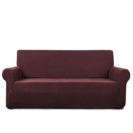 Tastelife Slipcover 1-Piece Thickened Stretch Fabric Furniture Protector Cover for Sofa loveseat Chair Couch Cover(Sofa, Coffee)