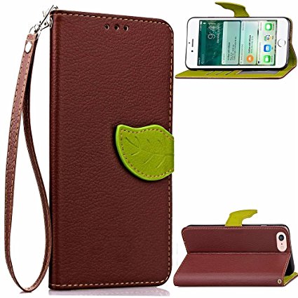 iPhone 7 Plus Wallet Case,7 Plus Case,iPhone 7 Plus Case,Lincde Linycase PU Leather Wallet leaf Style Flip Book Cover with Credit Card Holder for iPhone 7 Plus 5.5"inch