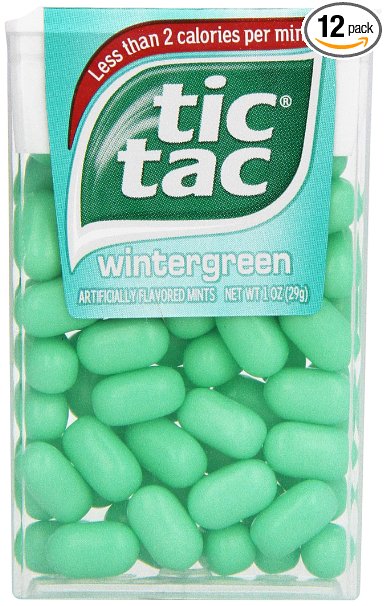 tic tac Wintergreen Singles, 1 Ounce (Pack of 12)