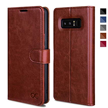 OCASE Galaxy Note 8 Case, Samsung Galaxy Note 8 Wallet Case [TPU Shockproof Interior Protective Case] [Card Slot] [Kickstand] [Magnetic Closure] Leather Flip Cover for Samsung Galaxy Note8 - Brown