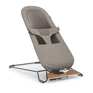 UPPAbaby Mira Bouncer/Portable 2-in-1 Bouncer   Seat Grows with Your Baby/GREENGuard® Gold, JPMA   FSC® Certified/Cozy Seat Liner   Storage Bag Included/Wells (Taupe Mélange/Black Chrome/Walnut Wood)