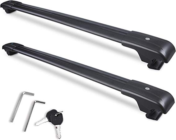 Autekcomma Heavy Duty Roof Rack CrossBars for Subaru Forester/Crosstrek/Impreza 2014-2019,Anti-Corrosion, Black Matte with Anti-Theft Locks (ONLY FIT Original EXISTING Side Rail)