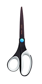 Scotch Precision Ultra Edge Non-Stick Scissor, 8-Inch, Brown with Assorted Accent Colors (Dot Color Will Vary)
