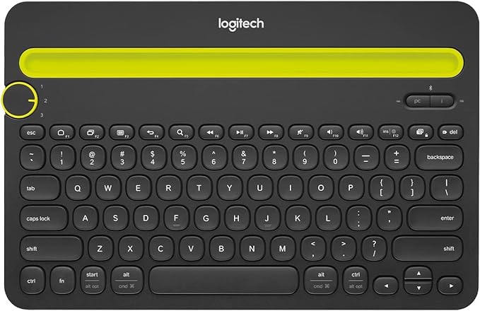 Logitech K480 Wireless Multi-Device Keyboard for Windows, mac, iPad, Android or Chrome OS, Bluetooth, Compact, Compatible with PC, Mac, Laptop, Smartphone, Tablet Black