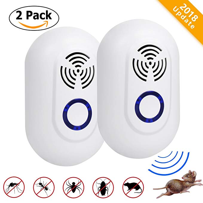 GEJULIC Ultrasonic Pest Repeller [2 Pack] Electronic Pest Repeller Plug indoor Repellent Pest Reject for Mice,Spiders, Insects, Bugs, Ants, Mosquitos, Rats, Roaches, Rodents - ultrasonic pest control