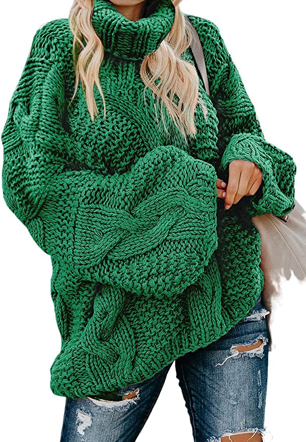 Dokotoo Womens Loose Oversized Casual Turtle Neck Sweater Pullover Top