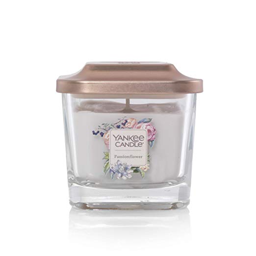 Yankee Candle Company Elevation Collection with Platform Lid Small 3-Wick Square Candle, 1, Passionflower