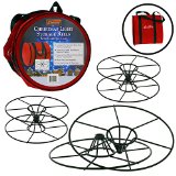 Christmas Light Storage Wheels with Bag- 3 Metal Reels with Carrying Case