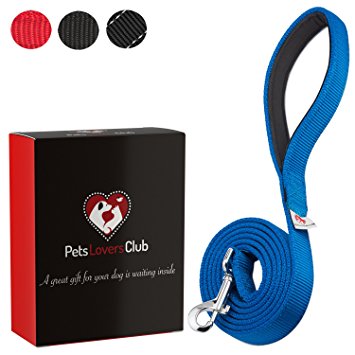 PetsLovers 2-Layer Pet Lead ~ Sturdy Nylon Strap Padded Handle ~ Blue 1,8 m long , 2,5 cm wide