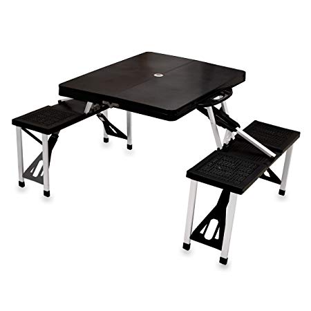 ONIVA - a Picnic Time Brand Portable Folding Picnic Table with Seating for 4, Black