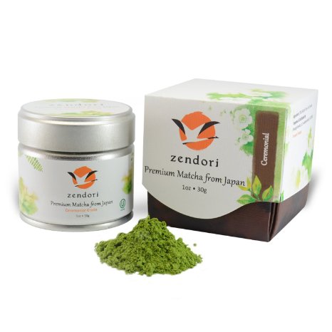 ZENDORI Matcha Green Tea Powder - Ceremonial Grade from Japan - With Sweet Umami Taste 1oz30g