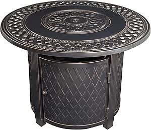 Paramount FP-398 Ben Aluminum Fire Table, Round, Bronze