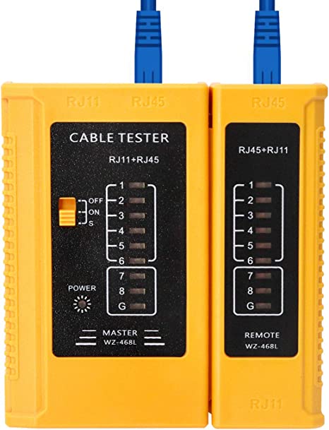 QWORK Network Cable Tester, LAN Wire Ethernet Cable Tester RJ45 RJ11 RJ12 CAT5 CAT6 UTP USB Wire Test Tool (Battery Not Included)