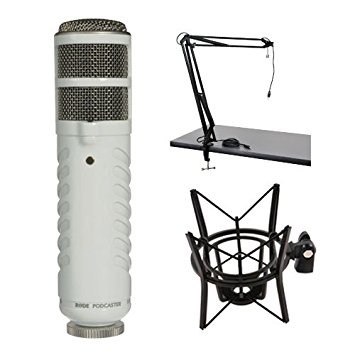 Rode Podcaster Studio Custom Kit: Podcaster, Two-Section Broadcast Arm with Integrated USB Cable, and PSM1 shock mount