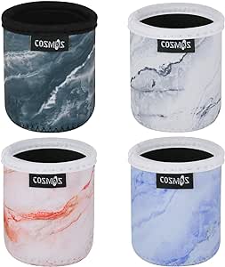 Cosmos 4 Pcs Soft Neoprene 7.5 Fl Oz Mini Can Sleeves Insulators Can Cooler Sleek Can Drink Covers Neoprene Can Sleeve Holder Beverage Insulator Cover for Energy Drink & Beer Cans