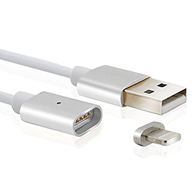 Onebook Magnetic Adapter Charger Lightning   USB charging Line Cable 3.3ft 1M For iPhone 6 /5s/6S Plus/iPad [Only For Apple, Silver]