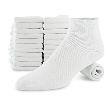 Unisex No Show Ankles Low Cut Quarters Exercise and Fitness Sports Socks 12-Pack Fits Shoe Size 4-7 sock Size 9-11
