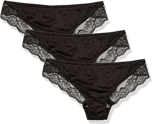 Maidenform Womens Tanga Panty Pack, Lace Back Underwear, Cheeky Lace Panties for Women, 3-Pack