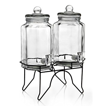 Style Setter Laredo Octagon Double Beverage Dispenser Set with Stand