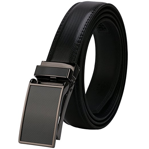 Belts for men,Dante men's Ratchet Click Dress Belt with Genuine Leather,Trim to Fit