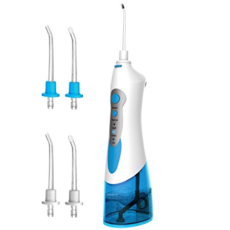 2NICE Water Flosser, Portable Oral Irrigator Rechargeable Dental Flosser IPX7 Waterproof 3-Mode Dental Care Waterjet High Capacity Water Tank with 4 Tips(Blue)