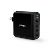 Anker PowerPort 4 40W 4-Port USB Wall Charger Multi-Port USB Charger with Foldable Plug for iPhone 6s  6  6 Plus iPad Air 2 Galaxy S6 Note 5 and More - Retail Packaging - Black