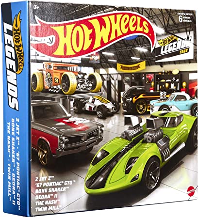 Hot Wheels HW Legends Multipacks of 6 Toy Cars, 1:64 Scale, Authentic Decos, Popular Castings, Rolling Wheels, Gift for Kids 3 Years Old & Up & Collectors