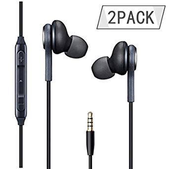 Earphones/Earbuds/Headphones 2Pack Black Compatible Galaxy S9/S9  S8/S8  Note8 in-Ear Headphones Remote   Mic Hands-Free Earphones