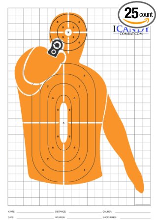 Orange Shooting Silhouette Targets For Shooting Firing Range Hand Gun Target