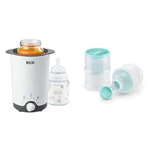 NUK Thermo 3in1 Babyflaschenwärmer | schonendes Auftauen & Milchpulver-Portionierer, BPA-frei, 3 Stück (1er Pack), petrol Farbe