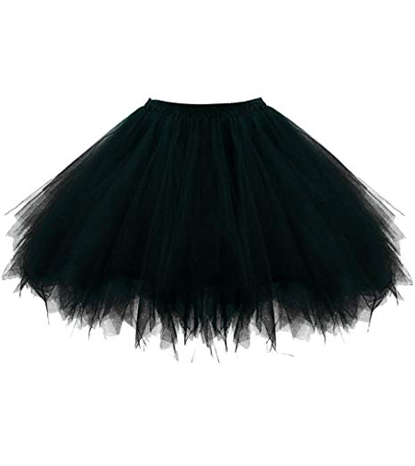 Dresstore Women's Short Vintage Petticoat Skirt Ballet Bubble Tutu Multi-Colored