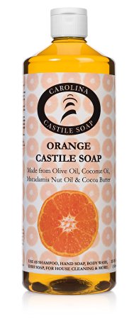 Carolina Castile Soap Orange w/Organic Olive Oil & Cocoa Butter - 32 oz