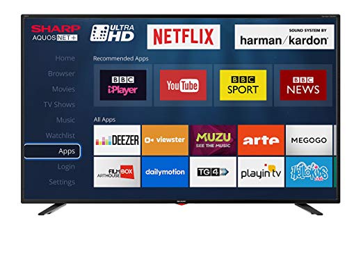 Sharp LC-40UI7352K 4K Ultra HD Smart 40-inch TV with Freeview HD (2018 model), Black