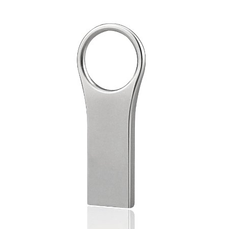U07STORE 64GB Mini USB 2.0 Flash Drive Metal Pen Drive, Silver Aluminium