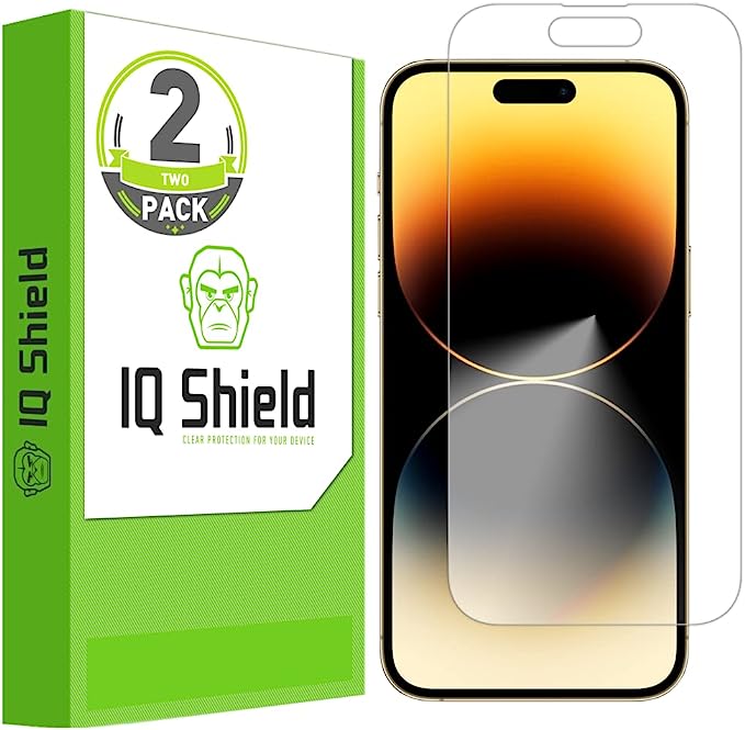 IQ Shield Screen Protector Compatible with Apple iPhone 14 Pro Max (6.7 inch)(2-Pack) Anti-Bubble Clear Film